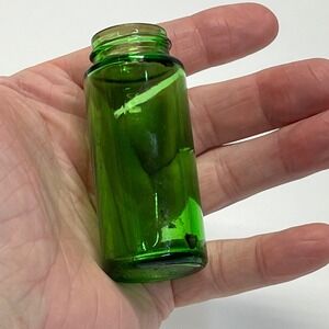 Vintage Green Glass Small Bottle Vial Container DR Amber Dropper Apothecary